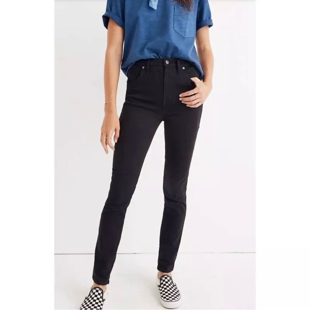 NEW MADEWELL Petite 10” High-Rise Skinny Jeans in Black